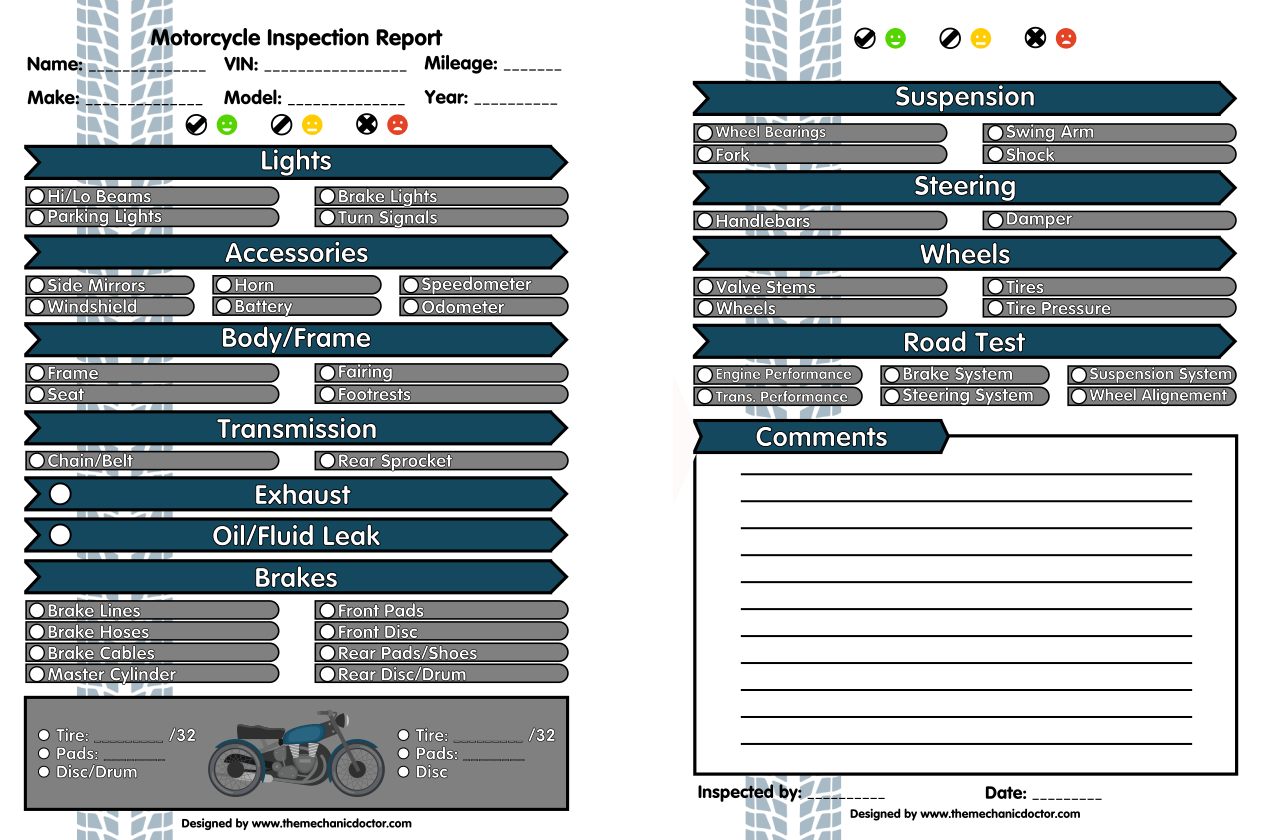  Massachusetts Motorcycle Inspection Checklist 